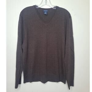 Gap brown merino wool long sleeve v-neck sweater - medium